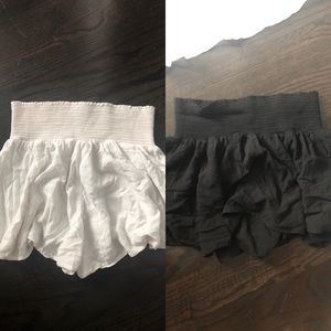 BUNDLE- 2 Brandy Melville White/Black Flowy Shorts